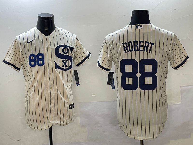 Men Chicago White Sox #88 Robert Cream Stripe Dream Edition Game 2025 Nike MLB Jersey style 3